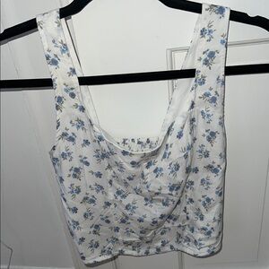 Hollister Blue Floral Crop Top